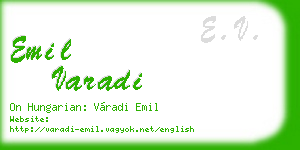 emil varadi business card